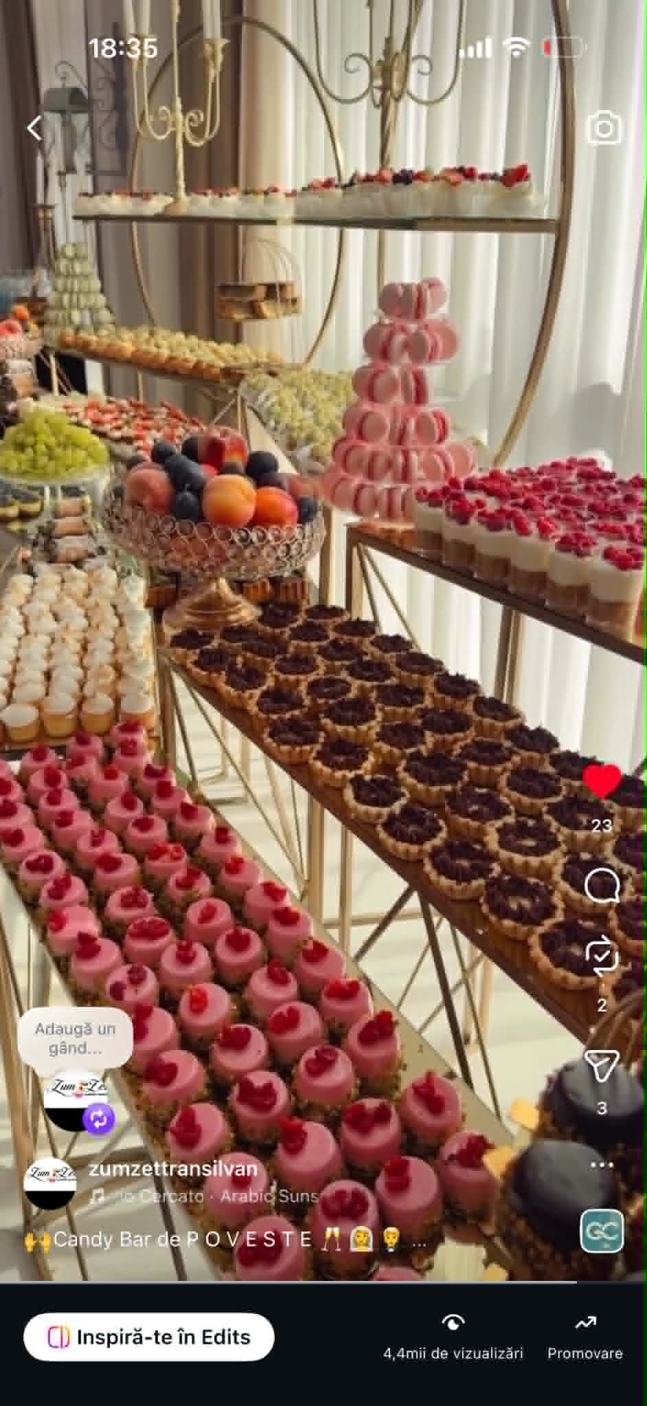 Candy bar Zum Zet — stand cu prăjiturele
